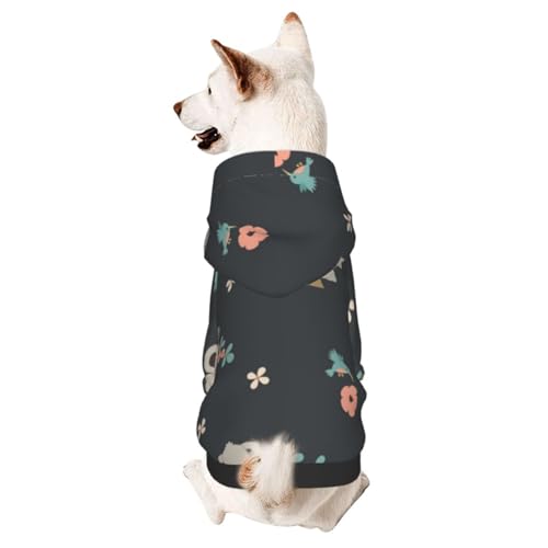 Hunde-Kapuzenpullover mit niedlichem Cartoon-Koala-Blumenmuster, für Herbst und Winter, Haustierkleidung für Hunde und Katzen von CFAN
