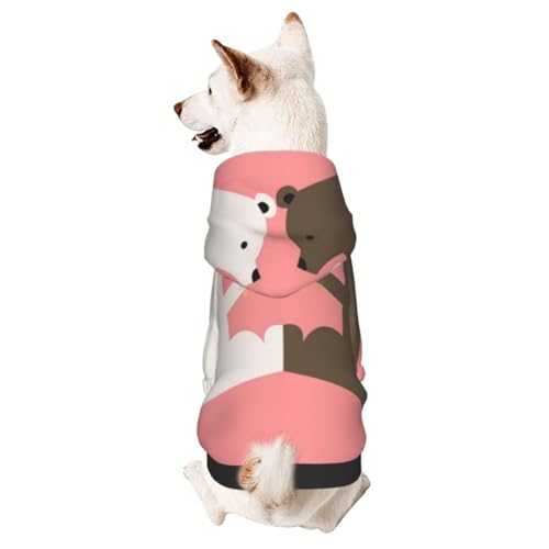 Hunde-Kapuzenpullover mit romantischen Bären für kleine und mittelgroße Hunde von CFAN