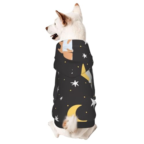 Hunde-Kapuzenpullover mit schlafenden Tieren und Sternen, Hundekleidung für Welpen, Kätzchen, kleine, mittelgroße Hunde, Katzen von CFAN