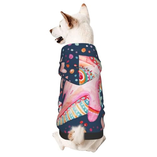 Hunde-Kapuzenpullover mit süßem Delfin-Muster, für den Winter, Wasserfarben, Haustier-Sweatshirt, Hundebekleidung von CFAN