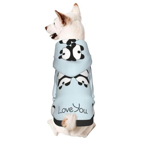 Hunde-Kapuzenpullover mit süßem Panda-Motiv in Love, Hundekleidung für Welpen, Kätzchen, kleine, mittelgroße Hunde und Katzen von CFAN