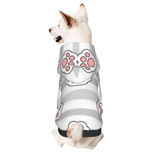 Hunde-Kapuzenpullover mit süßem Pfotenmuster, Winterpullover, Haustier-Sweatshirt, Hundekleidung von CFAN