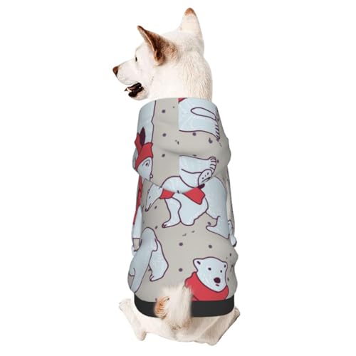 Hunde-Wintermantel mit Kapuze, Bären- und Schal-Muster, Hundekleidung für kleine Hunde, Haustier-Kapuzenpullover, Katzenbekleidung von CFAN