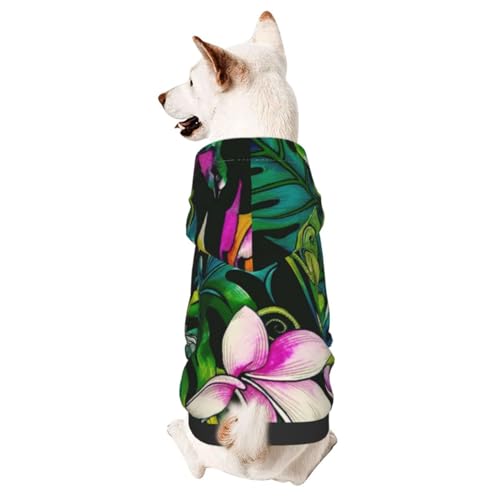 Hunde-Wintermantel mit Kapuze, Kolibri, Eidechse und Blumen, Hundekleidung für kleine Hunde, Haustier-Kapuzenpullover, Katzenbekleidung Hunde-Wintermantel mit Kapuze, Kolibri, Eidechse und Blumen, Hundekleidung für kleine Hunde, Haustier-Kapuzenpullover, Katzenbekleidung von CFAN