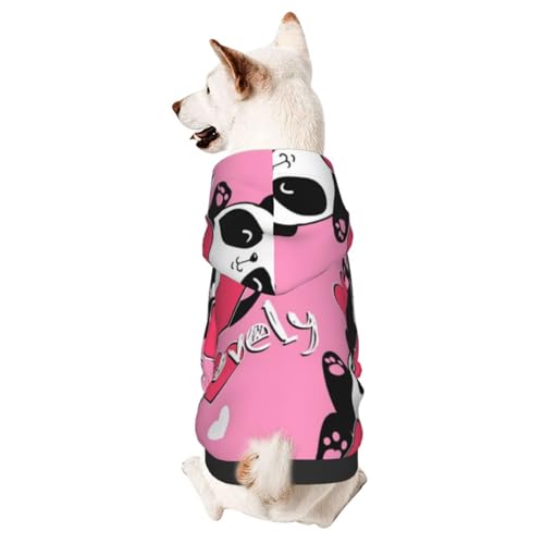Hunde-Wintermantel mit Kapuze, Panda-Motiv mit Herzen, Hundekleidung für kleine Hunde, Haustier-Kapuzenpullover, Katzenbekleidung von CFAN