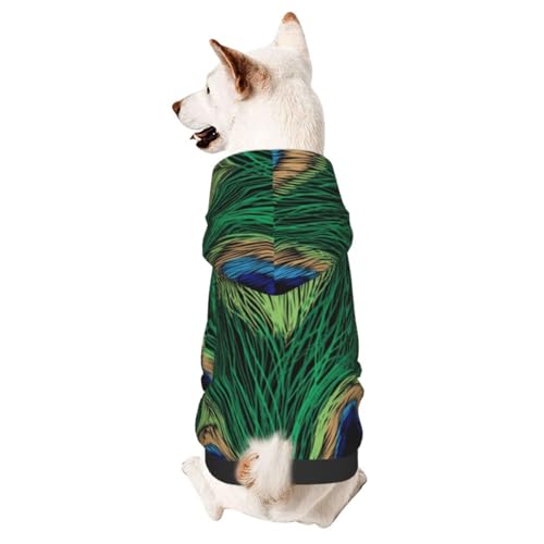 Hunde-Wintermantel mit Kapuze, Pfauenfedern, Hundekleidung für kleine Hunde, Haustier-Kapuzenpullover, Katzenbekleidung Hunde-Wintermantel mit Kapuze, Pfauenfedern, Hundekleidung für kleine Hunde, Haustier-Kapuzenpullover, Katzenbekleidung von CFAN