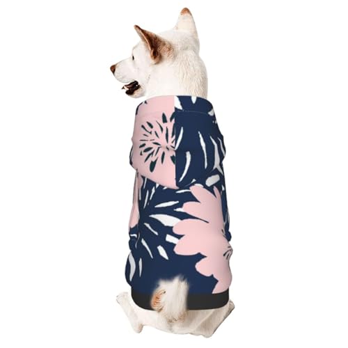 Hunde-Wintermantel mit Kapuze, handgezeichnetes Blumenmuster, Hundekleidung für kleine Hunde, Haustier-Kapuzenpullover, Katzenbekleidung Hunde-Wintermantel mit Kapuze, handgezeichnetes Blumenmuster, Hundekleidung für kleine Hunde, Haustier-Kapuzenpullover, Katzenbekleidung von CFAN