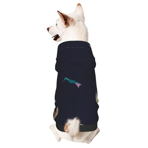 Hunde-Wintermantel mit Kapuze mit Kolibri-Muster, Hundekleidung für kleine Hunde, Haustier-Kapuzenpullover, Katzenbekleidung von CFAN