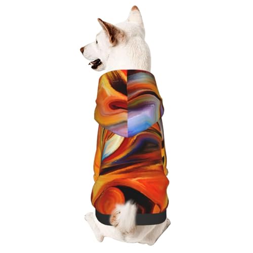 Hunde-Wintermantel mit abstrakter Melodie und Musiknoten, mit Kapuze, Hundekleidung für kleine Hunde, Haustier-Kapuzenpullover, Katzenbekleidung von CFAN