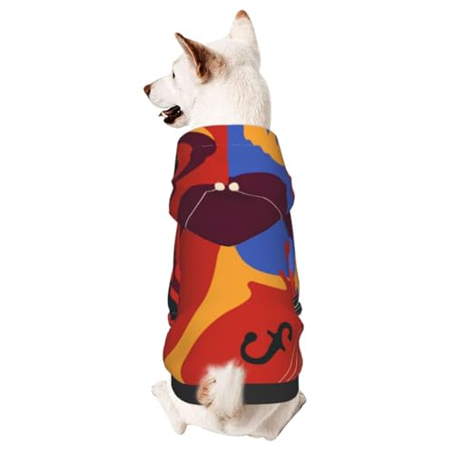 Hundepullover mit Jazz-Musikinstrumenten, Winter-Kapuzenpullover, Haustier-Sweatshirt, Kleidung für kleine und mittelgroße Hunde von CFAN