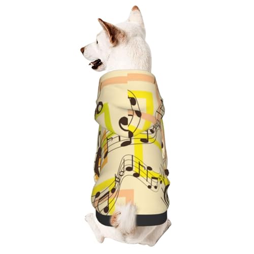 Hundepullover mit Kapuze für kleine Hunde, mit Notenmuster Hundepullover mit Kapuze für kleine Hunde, mit Notenmuster von CFAN