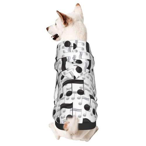 Hundepullover mit Musiknoten-Muster, Winter-Kapuzenpullover, Haustier-Sweatshirt, Kleidung für kleine und mittelgroße Hunde Hundepullover mit Musiknoten-Muster, Winter-Kapuzenpullover, Haustier-Sweatshirt, Kleidung für kleine und mittelgroße Hunde von CFAN