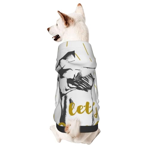 Hundepullover mit Rock-and-Roll-Schriftzug und Blitz-Motiv, Winter-Hundepullover, Haustier-Pullover von CFAN