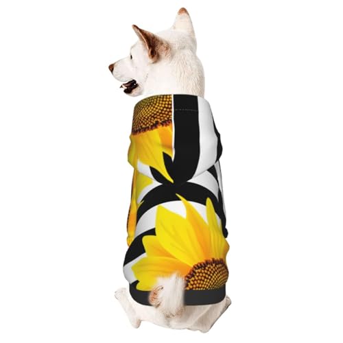 Hundepullover mit Sonnenblumen auf gestreiftem Hundepullover, Winter-Kapuzenpullover, Haustier-Sweatshirt, Kleidung für kleine und mittelgroße Hunde Hundepullover mit Sonnenblumen auf gestreiftem Hundepullover, Winter-Kapuzenpullover, Haustier-Sweatshirt, Kleidung für kleine und mittelgroße Hunde von CFAN