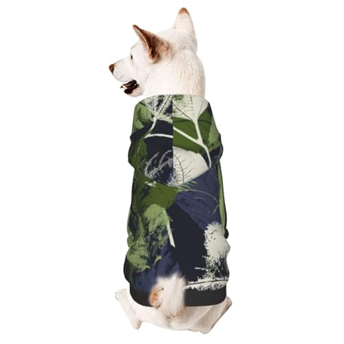 Hundepullover mit abstraktem Blätter- und Blumenmuster, für den Winter, Welpen, Haustier-Sweatshirt, Kleidung für kleine und mittelgroße Hunde von CFAN