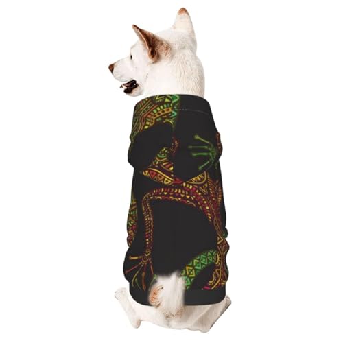 Hundepullover mit buntem Eidechsen-Salamander-Muster, Winter-Kapuzenpullover, Haustier-Sweatshirt, Kleidung für kleine und mittelgroße Hunde von CFAN