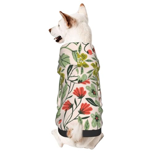 Hundepullover mit bunten Sommerpflanzen und Blumen, für kleine und mittelgroße Hunde von CFAN