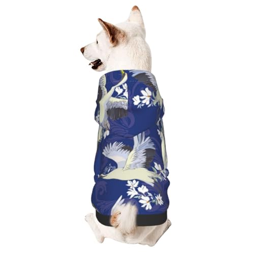 Kapuzenpullover mit japanischem Kranich, Vögel und Wasser, traditioneller Vintage-Blumen, für kleine und mittelgroße Hunde, Katzen, Kätzchen Kapuzenpullover mit japanischem Kranich, Vögel und Wasser, traditioneller Vintage-Blumen, für kleine und mittelgroße Hunde, Katzen, Kätzchen von CFAN