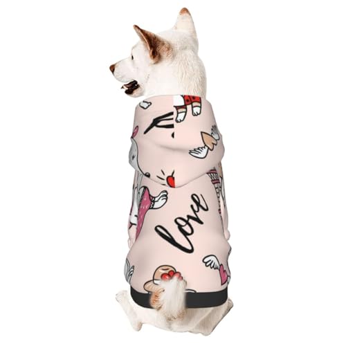 Kapuzenpullover mit niedlichem Cartoon-Motiv für Hunde und Eiffelturm, für kleine, mittelgroße Hunde, Katzen, Kätzchen Kapuzenpullover mit niedlichem Cartoon-Motiv für Hunde und Eiffelturm, für kleine, mittelgroße Hunde, Katzen, Kätzchen von CFAN