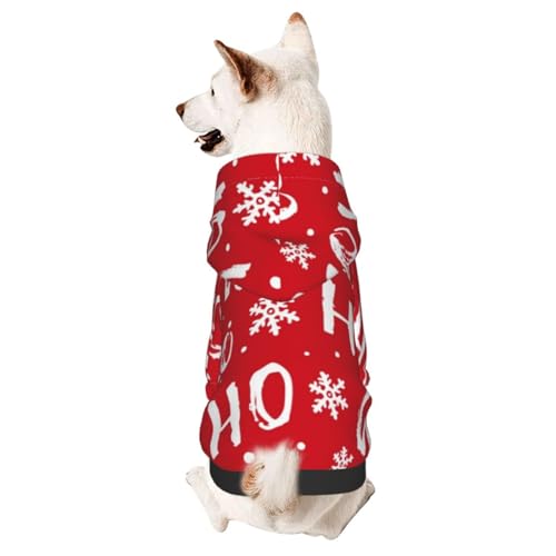Kapuzenpullover mit weihnachtlichem Hohoho-Muster, Weihnachtsmann, Lachen, Haustierkleidung, Welpen-Kleidung, Haustier-Kapuzenpullover für kleine, mittelgroße Hunde, Katzen, Kätzchen von CFAN