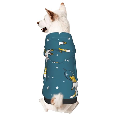 Lustiger Hundepullover mit Katzenmotiv und Astronautenmuster, für den Winter, Welpen, Haustier-Sweatshirt, Kleidung für kleine und mittelgroße Hunde Lustiger Hundepullover mit Katzenmotiv und Astronautenmuster, für den Winter, Welpen, Haustier-Sweatshirt, Kleidung für kleine und mittelgroße Hunde von CFAN