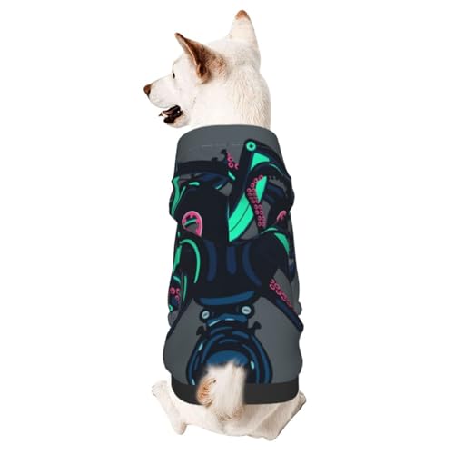 Oktopus Hundepullover mit Stereo-Kassette, für den Winter, Welpen, Haustier-Sweatshirt, Kleidung für kleine und mittelgroße Hunde von CFAN