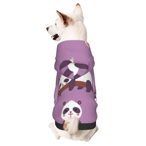 Panda Bearcat Hundepullover mit verliebtem Bambus, für den Winter, Welpen, Kapuzenpullover, Haustier-Sweatshirt, Kleidung für kleine und mittelgroße Hunde von CFAN