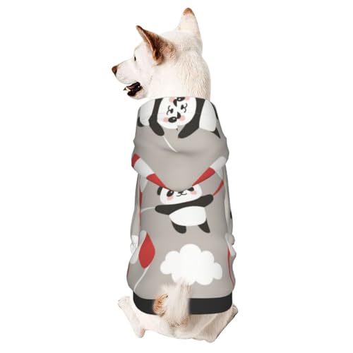Panda mit Fallschirm und Wolken Hunde-Kapuzenpullover für kleine und mittelgroße Hunde von CFAN