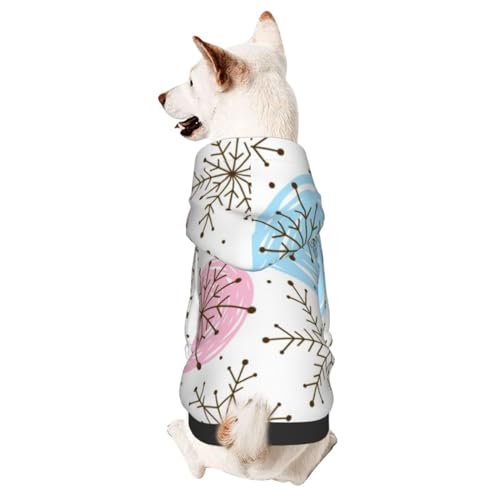 Pullover für kleine Hunde mit Schneeflocken-Ornament, buntes Punktemuster, für den Winter, Hunde-Kapuzenpullover mit Kapuze von CFAN