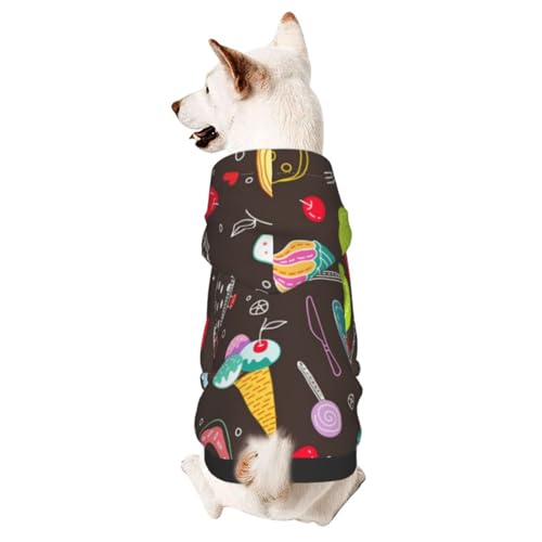 Pullover für kleine Hunde mit Süßigkeitenmuster, für den Winter, mit Kapuze Pullover für kleine Hunde mit Süßigkeitenmuster, für den Winter, mit Kapuze von CFAN