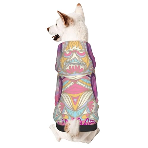 Rosa Mandala-Muster, rosafarbene Brille, Hippie-Sonnenbrille, Hunde-Kapuzenpullover, Sweatshirt, Herbst-Wintermantel, Haustierkleidung für Hunde und Katzen von CFAN