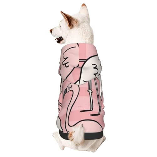 Süßer Flamingo-Hunde-Kapuzenpullover für den Winter, Haustier-Sweatshirt, Haustierpullover, Hundekleidung von CFAN