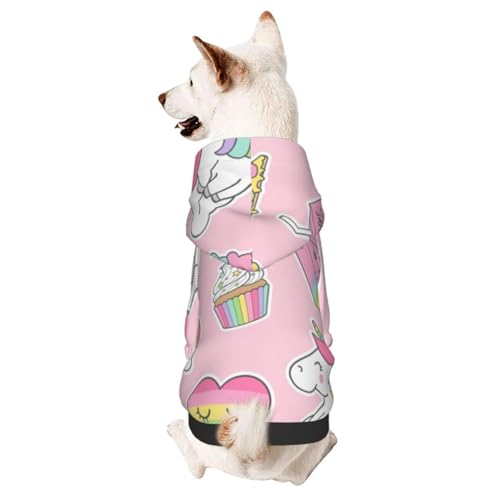 Süßes Einhorn und Dessert Eiscreme Winter kleine Hunde Pullover Hund Hoodie Haustier Kleidung Welpen Sweatshirt mit Kapuze von CFAN