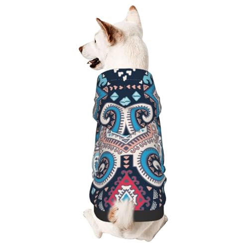 Tribal Mexikanischer Vintage-Kapuzenpullover mit ethnischem Muster, für Herbst und Winter, Haustierkleidung für Hunde und Katzen von CFAN