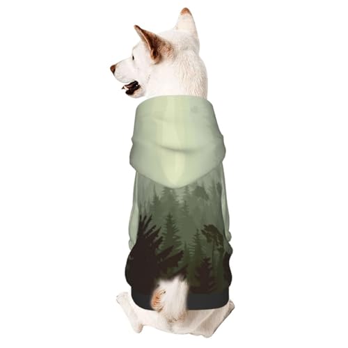 Wild Coniferous Forest Dog Winter Coat with Hood, Dog Clothes for Small Dogs, Pet Hoodies, Cat Apparel Wild Coniferous Forest Dog Winter Coat with Hood, Dog Clothes for Small Dogs, Pet Hoodies, Cat Apparel von CFAN