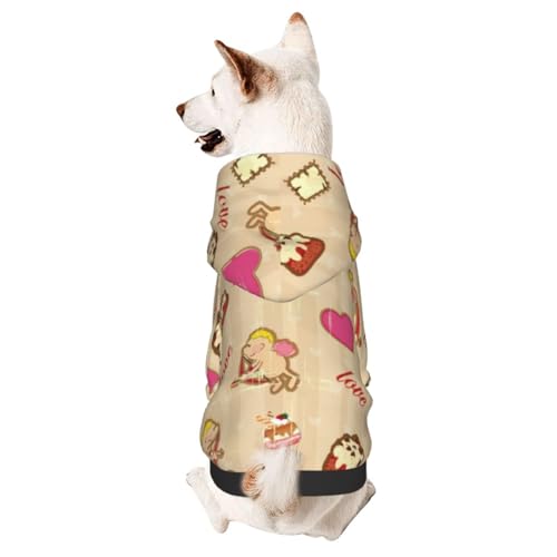 Wintermantel mit Kapuze für kleine Hunde, mit Cupid, Hundebekleidung für kleine Hunde, Haustier-Kapuzenpullover, Katzenbekleidung von CFAN
