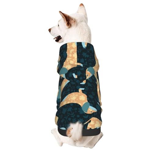 Winterpullover mit Dackel-Motiv, für kleine Hunde, mit Kapuze von CFAN
