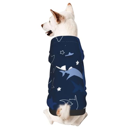 Winterpullover mit Haifischmuster, für kleine Hunde, mit Kapuze von CFAN