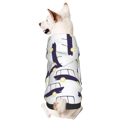 Winterpullover mit Kapuze für kleine Hunde, mit Auto-Muster von CFAN