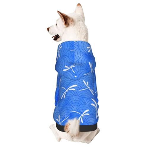 Winterpullover mit Libellenmuster, für kleine Hunde, mit Kapuze von CFAN