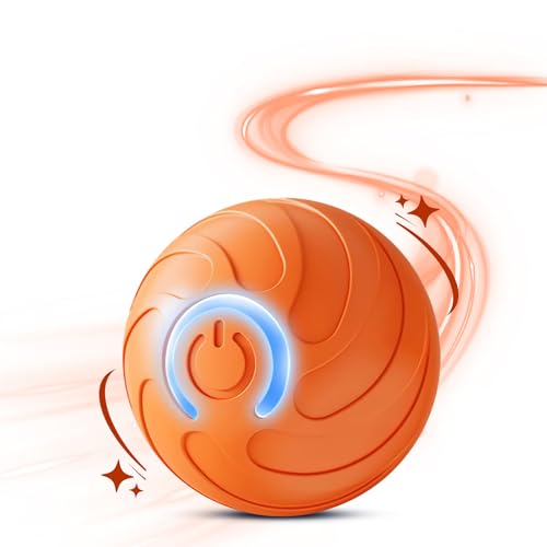 CFITANK Hundespielzeug Sprungball, Katze und Hundespielzeug, Haustier Schleppball, intelligenter interaktiver Ball, das über USB aufgeladen Werden kann (Orange) von CFITANK