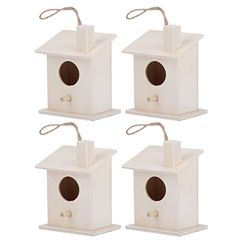 4pcs Innovative Hängende Holzvogelhaus Nester Ornament für Gartenharten Im Freien Weiche Textur mit Wo Bird Nestsbird Housebird House Ornamentwochen Bird Houseoutdoor von CFTGIW