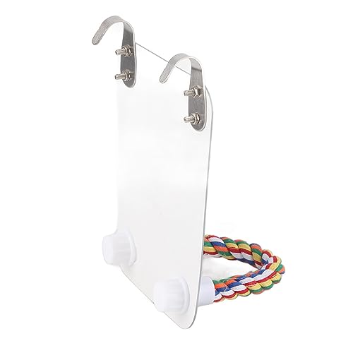 Bird -Bitchen -Kau Baumwollseilständer Spielzeugset mit Stainl Stahl Mirrortype 1 Vogelbaumwalkenständer Baumwollseil Ständer Beißen (Modell 1) von CFTGIW