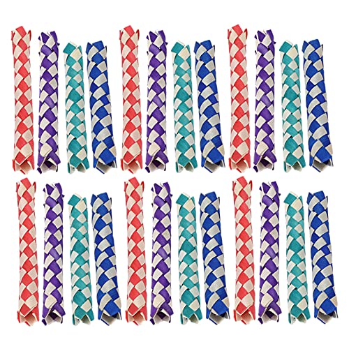 CFTGIW 24 Pcs Finger -Fallen Vögel Papageien Kauen Spielzeug Chinesische Fallen DIY -Spielzeug für Kinderpartys nach Zeiten Werden Viele Finger Trapsbamboo Trapschinese Trapschinese Drücken von CFTGIW
