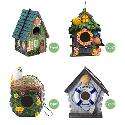 CFTGIW Hanging Bird House Dekorative süß für Vogel Im Freien Vogelhaus Hängende Ornament Vogelbox Figur für Kakadu -Maikawlagen Finken Hängende Vogelhaushang Ornamentoutdoor (Typ 3) von CFTGIW