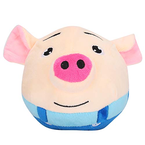 CFTGIW Haustier Bouncing B Cartoon Puppe B USB Elektrische Interaktion Waschbar Sing Niedliche Spielsbouncing in Blau Kleidung Haustier (Blaues Kleidersprungschwein) von CFTGIW