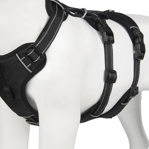 CFTGIW Hundekabelbaum Kein Zug Hundegurt Sehr Reflektierend in der Nacht Haustier Brustgurt Leichte Kontrolle Medium Großer Hundegierhilfe Hundegurt Kein Pullno Pull Hundekabelbaum für Große (L) von CFTGIW