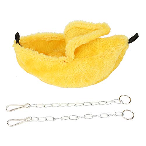 CFTGIW Kleine Warme, Plüschbananenförmige Haustierhaus für Hamster Hängematte Bequem Halten und Warm Hamster Nestsmall Bettwarm Nestbanana -Form (Yellow) von CFTGIW