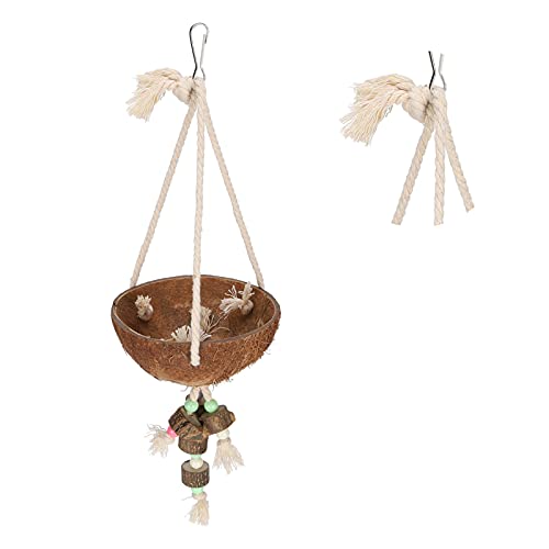 CFTGIW Nature Kokosnuss Hanging Vogelschale Swing Bucke Toy Pet Supplies Ist Nicht Sicheres Längeres Leben Kokosnussschale Swingcoconut Vogelkäfigbird Shell Swingbird Kokoshänge Cagebird von CFTGIW