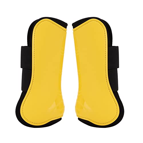 CFTGIW Pferdehöhenstiefel 4 PCs Schutzkomfort und für Pferdesprung -Yellow -Set von 2 Vorderbeinstiefeln Pferdehörer Bootshorse Hoof Schutzschalen Schalen Pferdehören (EIN Paar große Vorderbeine) von CFTGIW